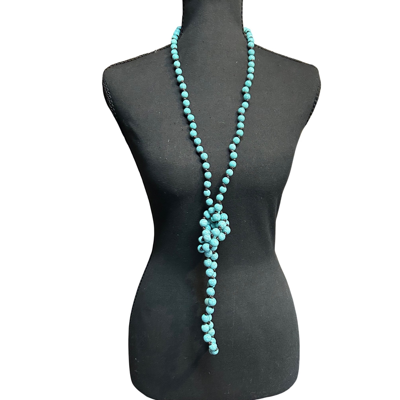 Plunder Design Turquoise Beaded Long Strand Necklace 60 Inch Boho